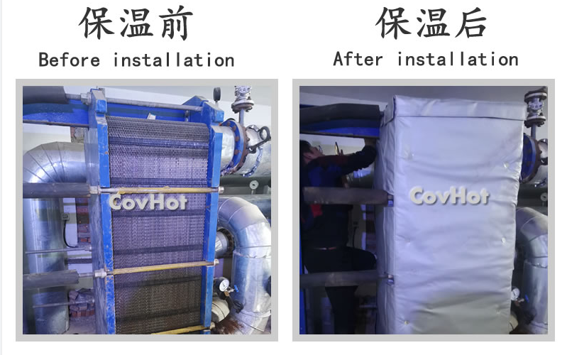 板式<a href=http://www.kafl.cn/e/tags/?tagname=%E6%8D%A2%E7%83%AD%E5%99%A8%E4%BF%9D%E6%B8%A9 target=_blank class=infotextkey>換熱器保溫</a>套,板換保溫罩